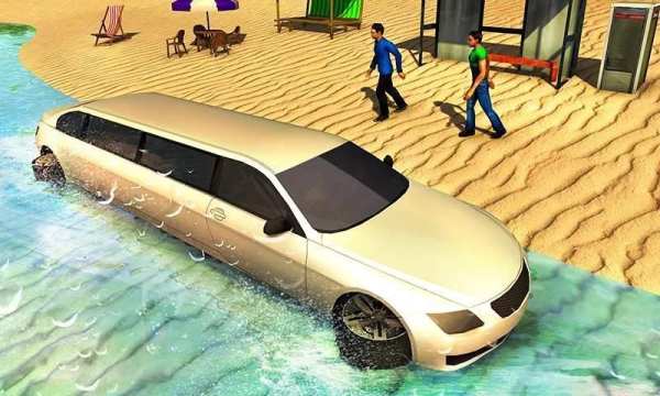 Beach Water Surfer Limousine Car Driving Simulator screenshot 8