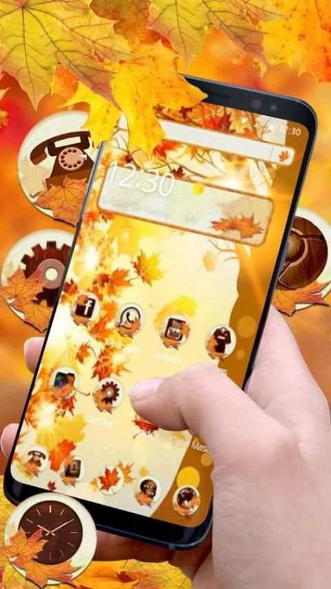 FREE autumn maple leaf tema screenshot 2