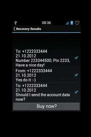 SMS Recovery DEMO screenshot 2