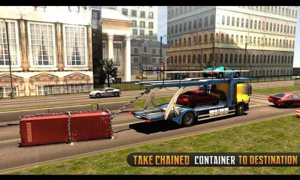 Chained Car Transport Truck Driving Games screenshot 13