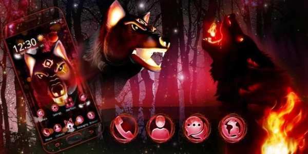 Angry Fire Wolf 3D Theme स्क्रीनशॉट 1