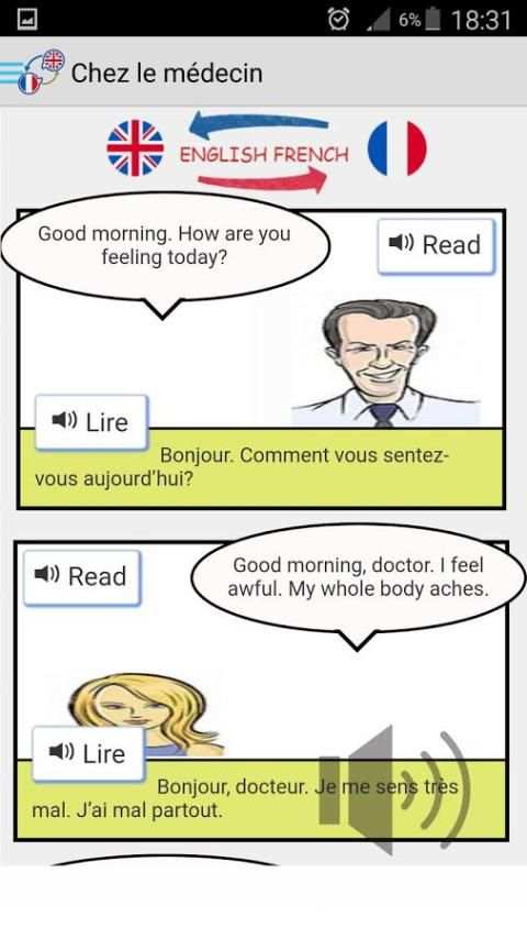 Dialogue français anglais screenshot 2