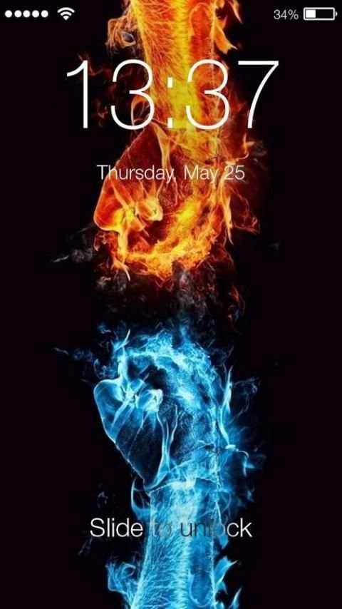 Fire and Ice PIN Screen Lock 5 تصوير الشاشة