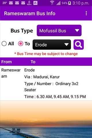 Rameswaram Bus Info screenshot 2