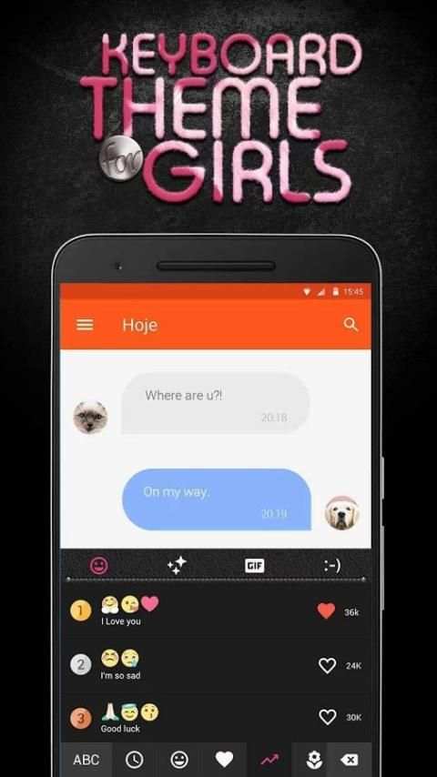 Pink Black Emoji Keyboard Theme for Girls screenshot 2