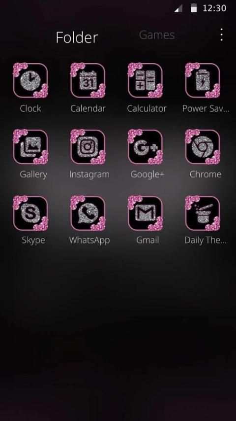 Sparkling Pink crown Theme 1 تصوير الشاشة