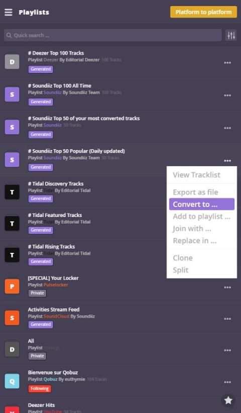 Soundiiz: transfer your playlists скриншот 3