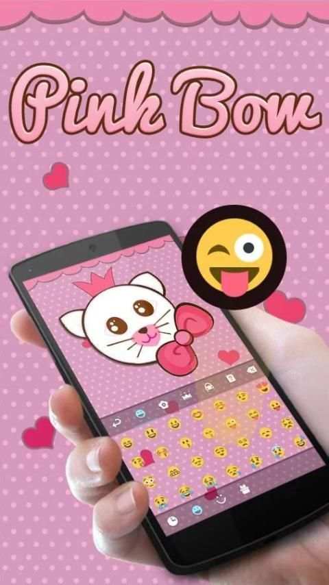 Pink Bow GO Keyboard Theme screenshot 6