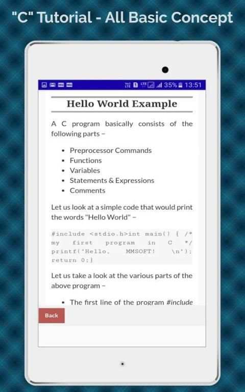 C Programming language Tutorial Offline App скриншот 1