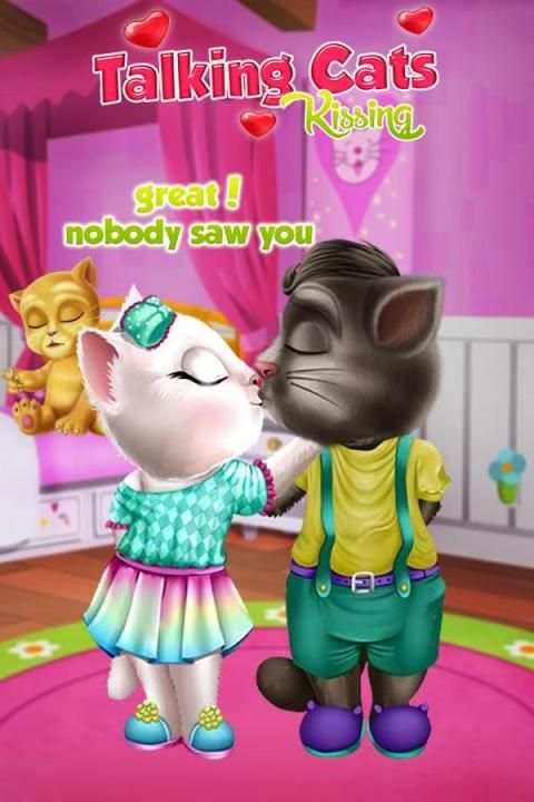 Talking Cat Kiss Game 2 تصوير الشاشة