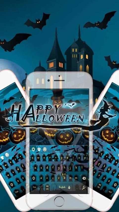Halloween keyboard blue скриншот 3