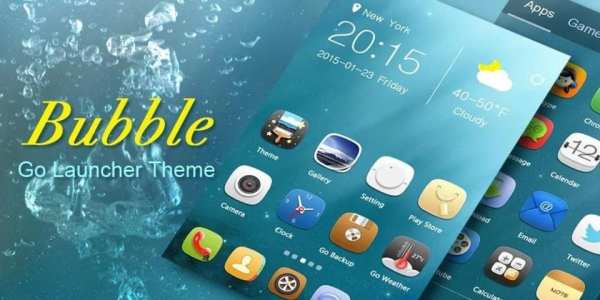 Bubble GO Launcher Theme скриншот 1