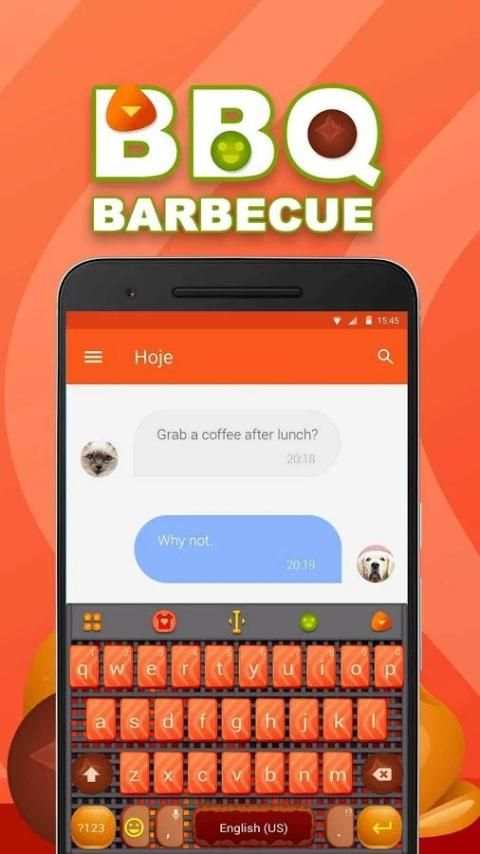 Funny BBQ Emoji Keyboard स्क्रीनशॉट 3
