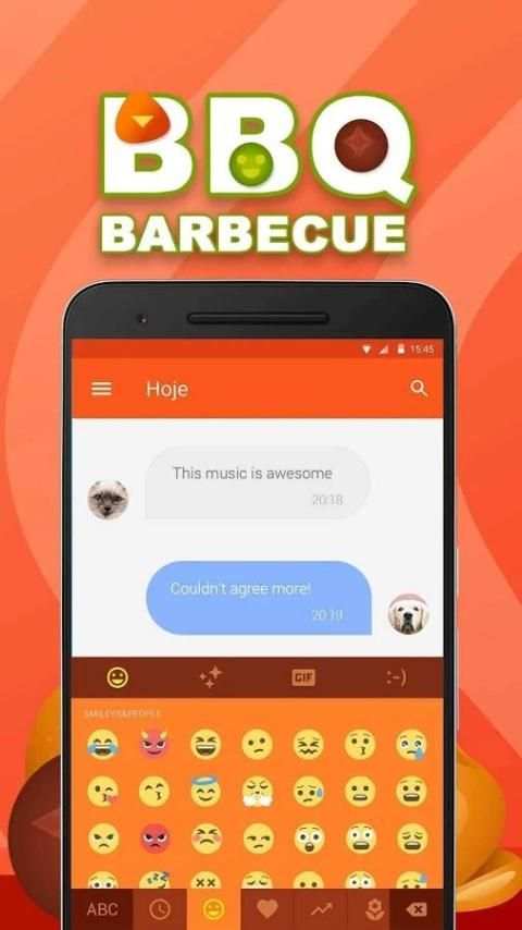 Funny BBQ Emoji Keyboard स्क्रीनशॉट 4