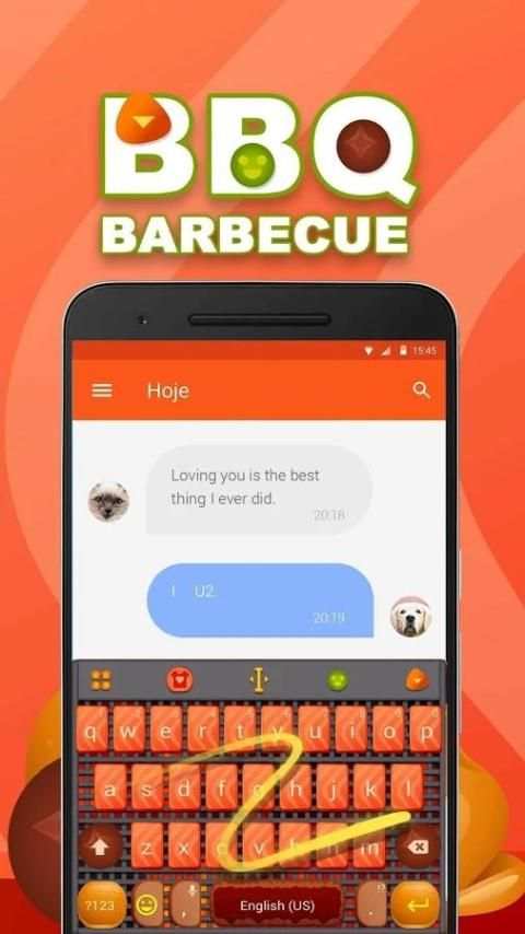 Funny BBQ Emoji Keyboard स्क्रीनशॉट 1