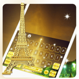 Golden Paris Keyboard Theme أيقونة
