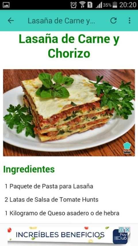Recetas de Lasaña 5 تصوير الشاشة