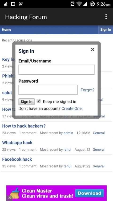 Hacking Forum स्क्रीनशॉट 2
