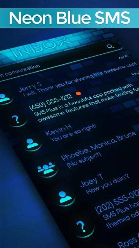 Neon Blue SMS 8 تصوير الشاشة