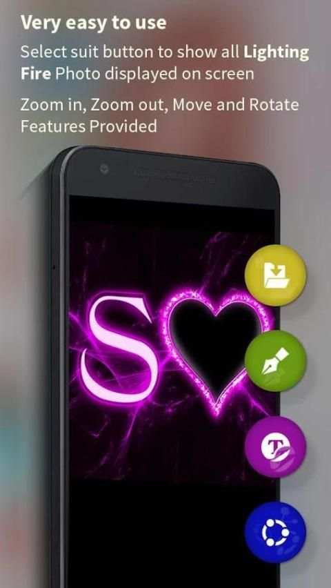 Fire Lighting Text Photo Editor скриншот 3