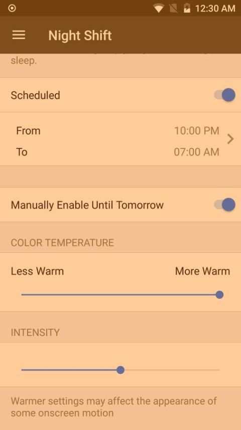 Pergeseran malam - filter lampu biru & mode malam screenshot 3