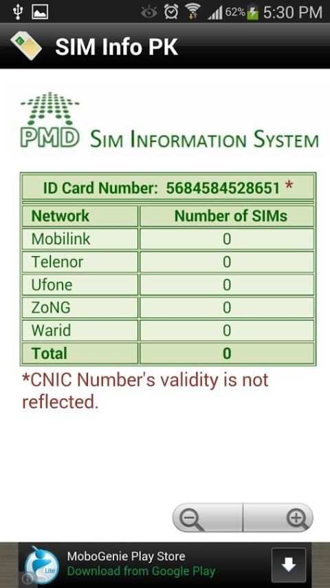 SIM Info Pakistan screenshot 2