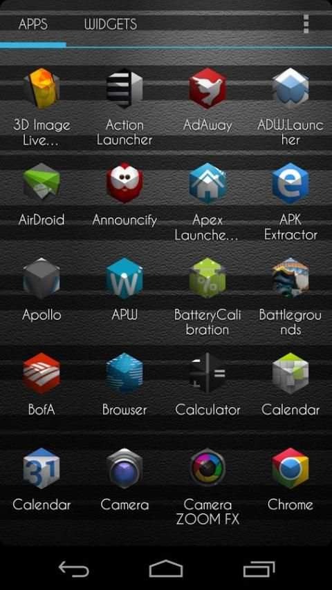 Cubed Apex/Nova Icon Theme 1 تصوير الشاشة