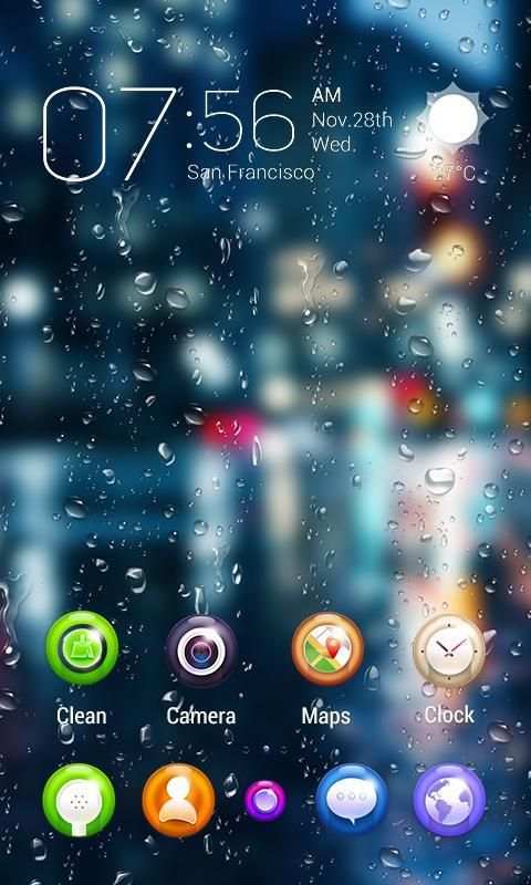 Drop Rain Parallax Go Launcher Theme screenshot 3