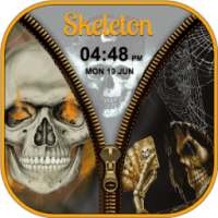 Skeleton Zipper Lock Screen - Skull lock screen on 9Apps