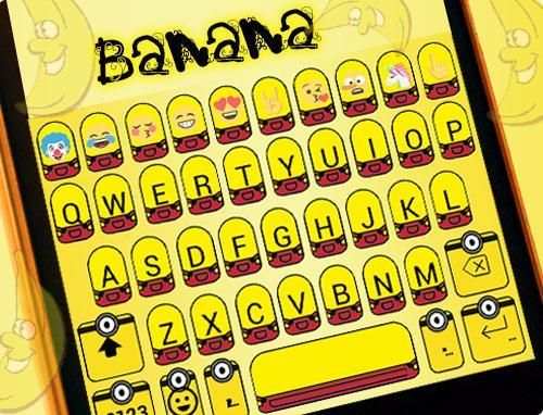 Banana Emoji Keyboard Theme Wallpaper screenshot 5