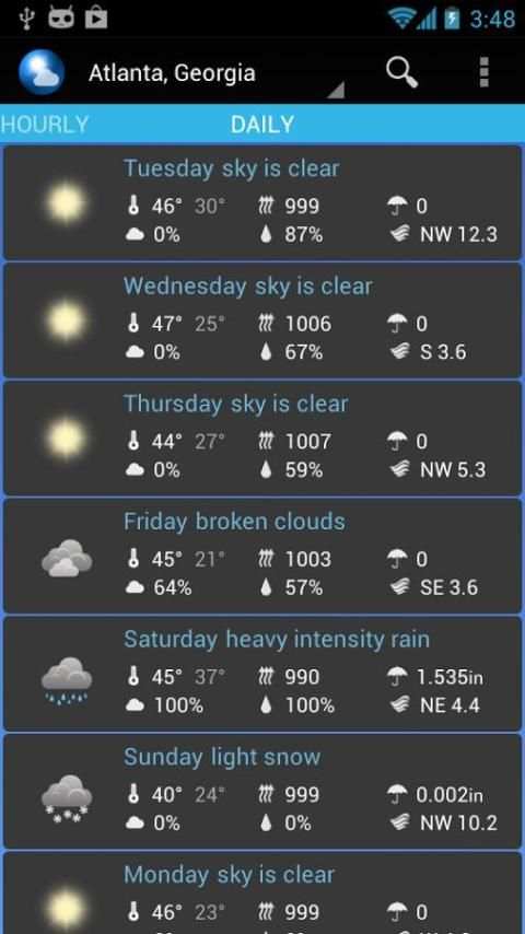 WeatherKast 9 تصوير الشاشة