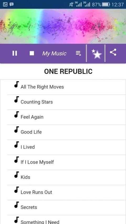 One Republic Song screenshot 2