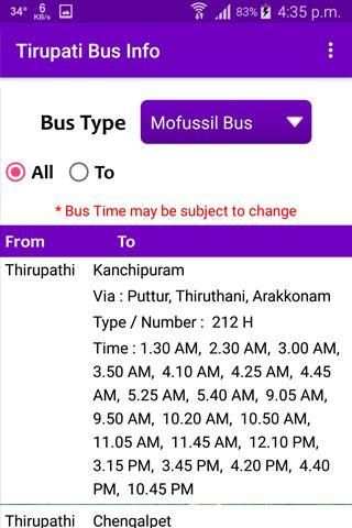 Tirupati Bus Info screenshot 5