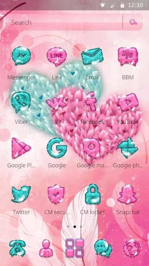 Rosa Feather Fluff Heart Theme screenshot 2
