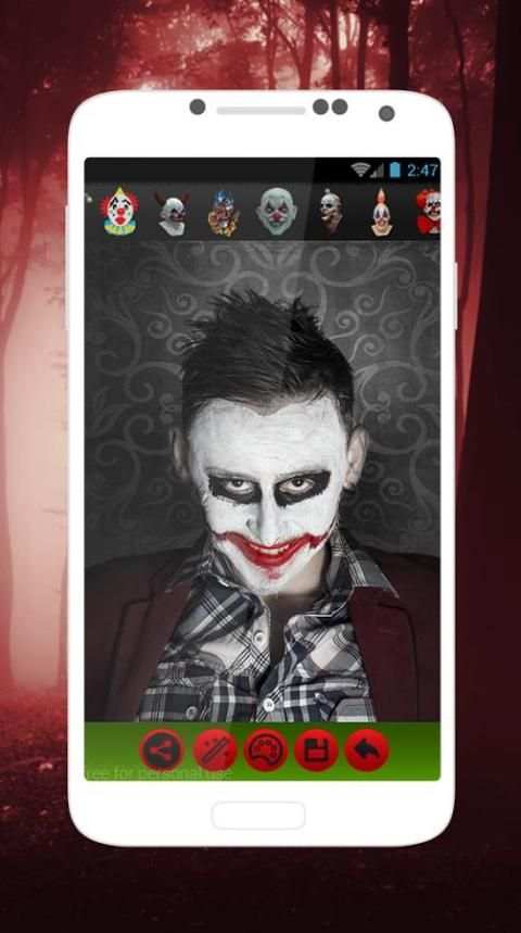 Scary Clown Mask Editor - Joker Face Maker Pro 4 تصوير الشاشة