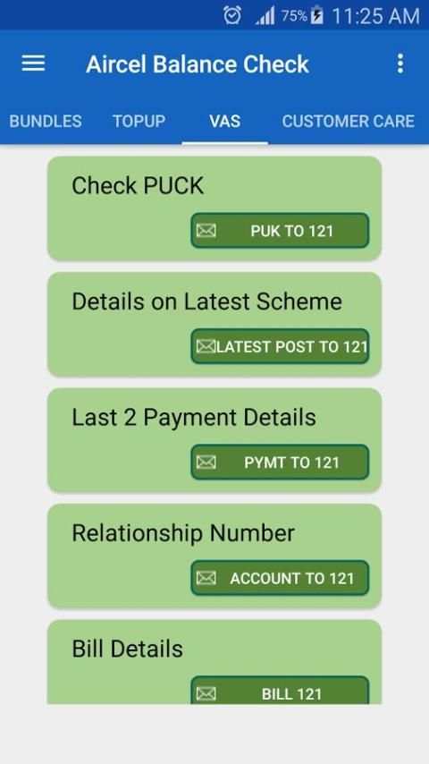 Aircel Balance Check स्क्रीनशॉट 3