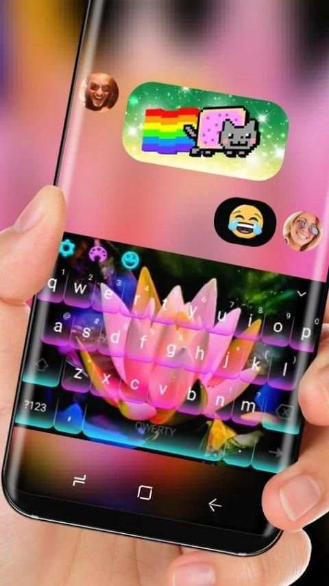 Noen Night Lotus Keyboard Pink Waterlily screenshot 1