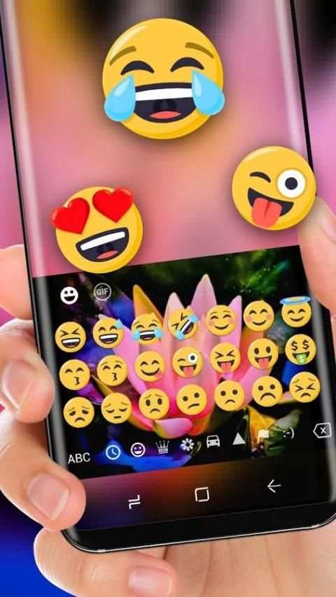 Noen Night Lotus Keyboard Pink Waterlily screenshot 2