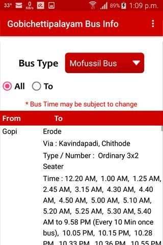 Gobichettipalayam Bus Info screenshot 8