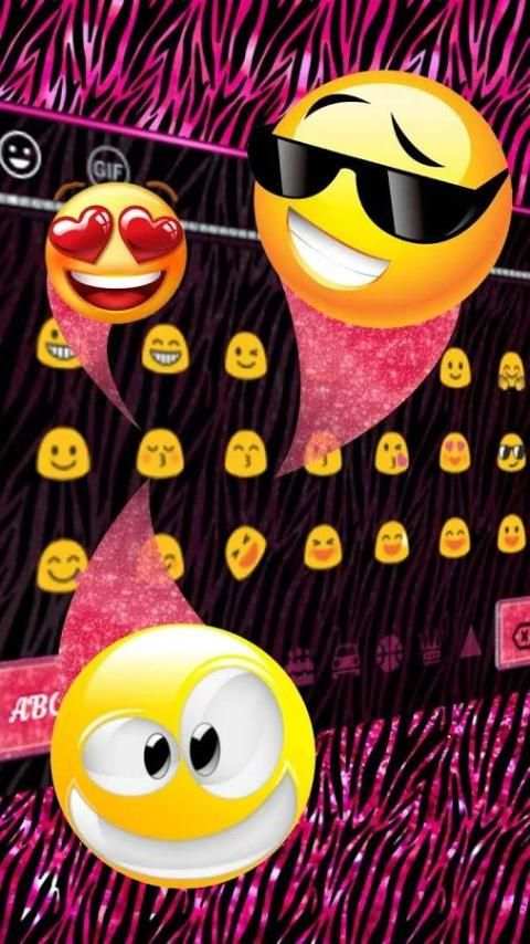 Pink Zebra Keyboard Theme скриншот 1
