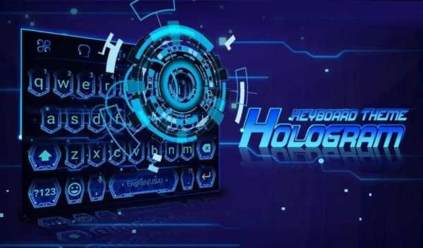 3D Hologram Neon Emoji Keyboard Theme screenshot 1