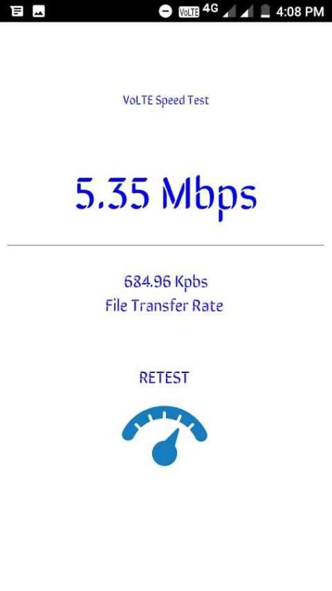 VoLTE Speed Test स्क्रीनशॉट 1
