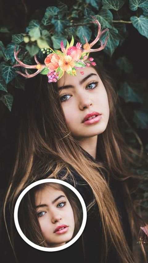 Photo Booth Heart Effect - Flower Crown 2 تصوير الشاشة