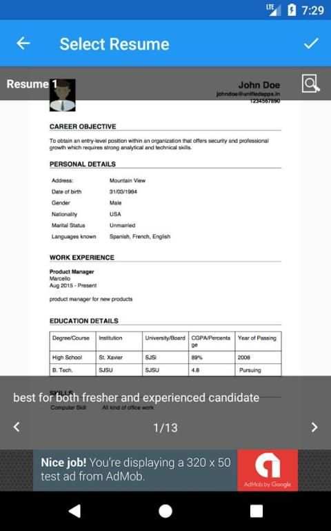 Make My Resume скриншот 11