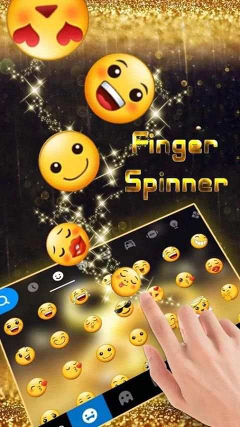Gold Finger Spinner Keyboard Theme screenshot 4