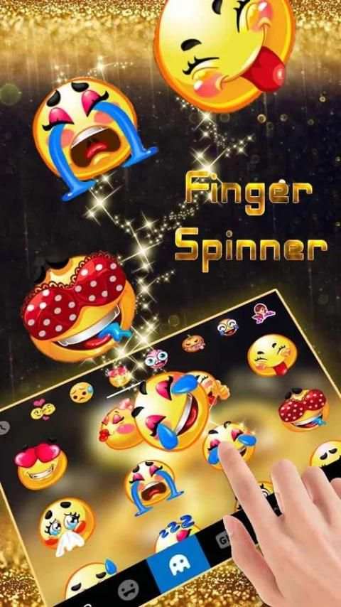 Gold Finger Spinner Keyboard Theme screenshot 1