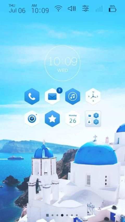 Travel to santorini Launcher theme screenshot 6