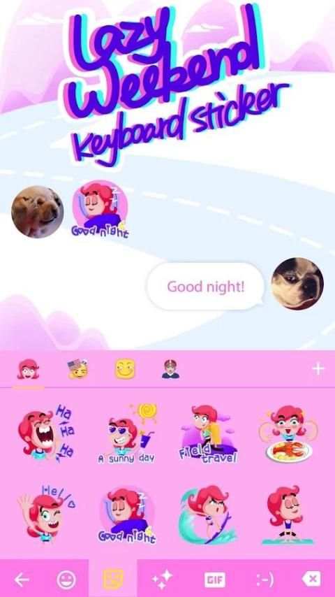 Lazy Weekend Keyboard Sticker screenshot 1