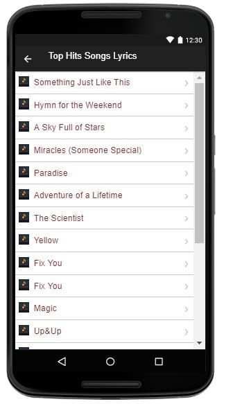 Coldplay Music Lyrics screenshot 3