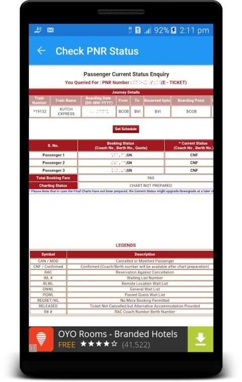 PNR Status Enquiry-PNR Checker स्क्रीनशॉट 4